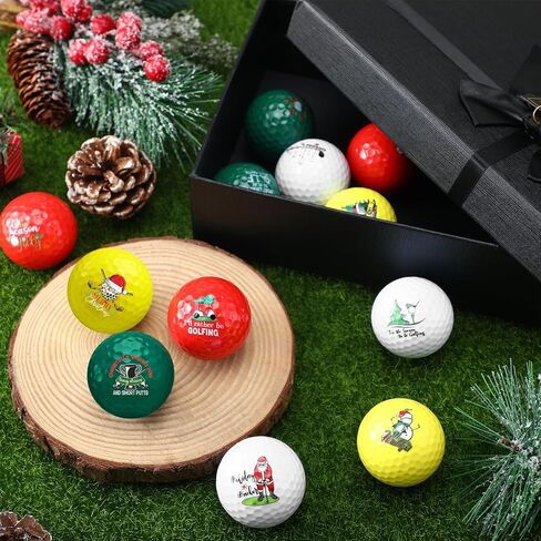 12 Pcs Christmas Golf Balls Funny Golf Ball Gift Set with Gift Box Snowman Santa Xmas Golf Ball Christmas Novelty Gift for Men Women Golf Lovers in Saudi Arabia