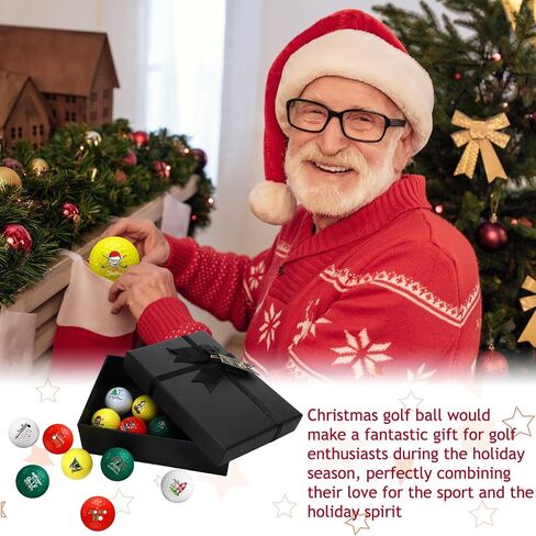 12 Pcs Christmas Golf Balls Funny Golf Ball Gift Set with Gift Box Snowman Santa Xmas Golf Ball Christmas Novelty Gift for Men Women Golf Lovers in Saudi Arabia