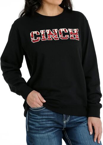 سويت شيرت نسائي من الصوف الأسود من Cinch باللون الأسود L in Kuwait