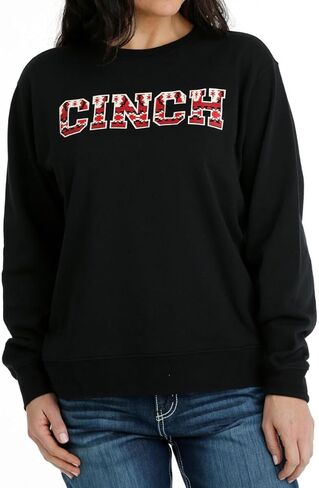 سويت شيرت نسائي من الصوف الأسود من Cinch باللون الأسود L in Kuwait