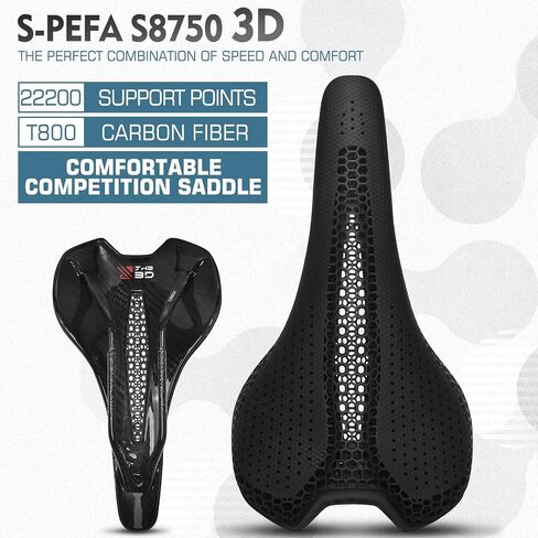 BUCKLOS 3D Printed Bike Saddle Road Bike Mountain Bike Seat Cushion，Full Carbon Fiber Mountain Bike Bicycle Saddle - Support Road MTB BMX and Gravel Bike in Kuwait
