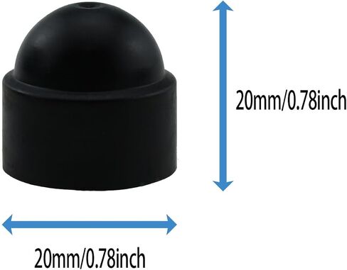 Maxmoral 20pcs Nut Protection Cap Plastic Hexagonal Nut Protection Cap Black Dome Bolt Nut Protection Cap Hexagonal Screws M8x13x15mm in Saudi Arabia