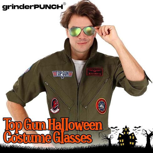 GrinderPUNCH - نظارة شمسية Aviator بإطار عريض كبير جدًا مقاس XL مقاس 148 مم in Kuwait