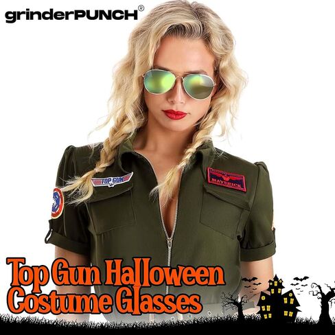 GrinderPUNCH - نظارة شمسية Aviator بإطار عريض كبير جدًا مقاس XL مقاس 148 مم in Kuwait