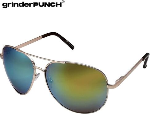 GrinderPUNCH - نظارة شمسية Aviator بإطار عريض كبير جدًا مقاس XL مقاس 148 مم in Kuwait
