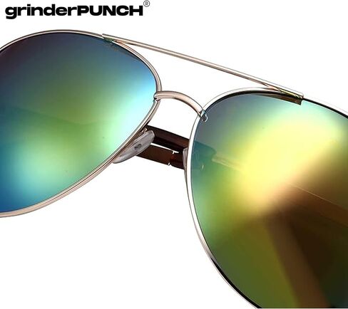 GrinderPUNCH - نظارة شمسية Aviator بإطار عريض كبير جدًا مقاس XL مقاس 148 مم in Kuwait