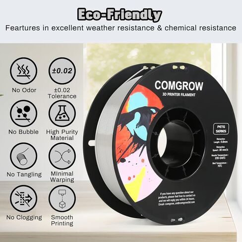 Comgrow 3D Printer Filament Storage Box, 6PCS DIY Filament Container for 3D Printing Sealing and Protection, Portable Storage Box with Desiccants Thermo-Hygrometer and Bearings 4.0L(9.03 * 8 * 3) in Kuwait