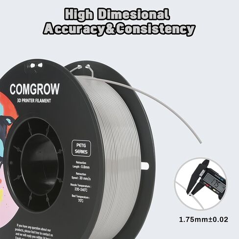 Comgrow 3D Printer Filament Storage Box, 6PCS DIY Filament Container for 3D Printing Sealing and Protection, Portable Storage Box with Desiccants Thermo-Hygrometer and Bearings 4.0L(9.03 * 8 * 3) in Kuwait