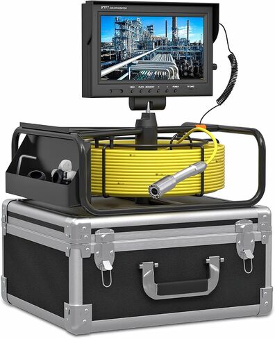 Sanyipace Sewer Scope Camera 165FT/50M, 9'' LCD Screen, 1200TVL, 0.9/23mm Lens, 6000mAh Battery Powered, Drain Pipeline Camera Borescope with 12 Adjustable LEDs, DVR Record Video & Audio, 16GB TF Card in Saudi Arabia