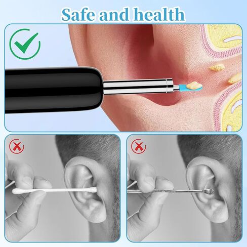 30 PCS Soft Silicone Ear Spoon Tips Ear Cleaner Tips Replacement, Blue Ear Wax Cleaner Replacement Kit Reusable Ear Camera Tips for Teens Adults Ear Spoon Wax Removal Tool Accessory in Saudi Arabia