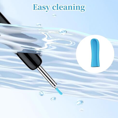 30 PCS Soft Silicone Ear Spoon Tips Ear Cleaner Tips Replacement, Blue Ear Wax Cleaner Replacement Kit Reusable Ear Camera Tips for Teens Adults Ear Spoon Wax Removal Tool Accessory in Saudi Arabia