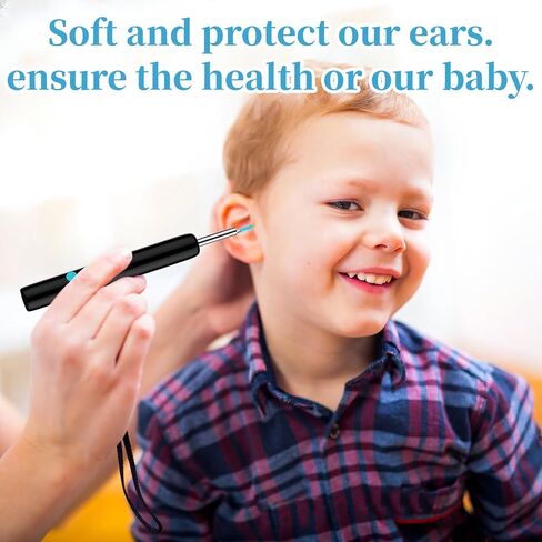 30 PCS Soft Silicone Ear Spoon Tips Ear Cleaner Tips Replacement, Blue Ear Wax Cleaner Replacement Kit Reusable Ear Camera Tips for Teens Adults Ear Spoon Wax Removal Tool Accessory in Saudi Arabia
