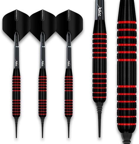 RED DRAGON Envy Professional Soft Tip Brass Black and Red Darts Set with Flights, Shafts (Stems) and Wallet - 18g (20.00, Grams) in Saudi Arabia