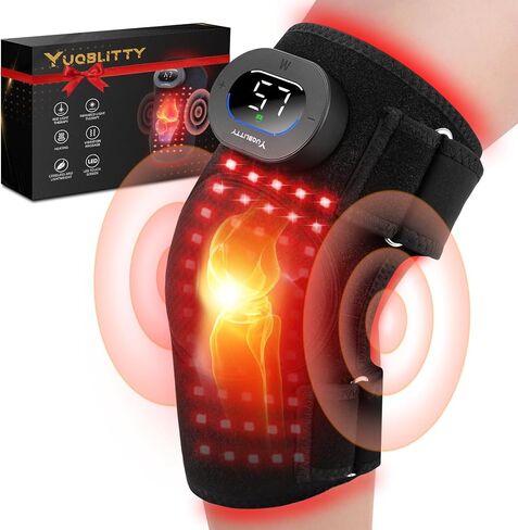 دعامة الركبة للعلاج بالضوء الأحمر لتخفيف الألم، أضواء 660 نانومتر و850 نانومتر، مدلك الركبة مع العلاج بالحرارة والضوء الأحمر، وحدة تحكم لاسلكية قابلة لإعادة الشحن بالقرب من العلاج بالأشعة تحت الحمراء لمرفق كتف الركبة in Kuwait