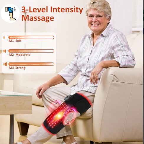 دعامة الركبة للعلاج بالضوء الأحمر لتخفيف الألم، أضواء 660 نانومتر و850 نانومتر، مدلك الركبة مع العلاج بالحرارة والضوء الأحمر، وحدة تحكم لاسلكية قابلة لإعادة الشحن بالقرب من العلاج بالأشعة تحت الحمراء لمرفق كتف الركبة in Kuwait