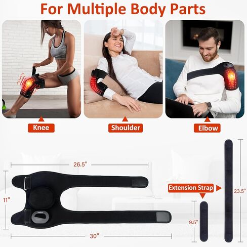 دعامة الركبة للعلاج بالضوء الأحمر لتخفيف الألم، أضواء 660 نانومتر و850 نانومتر، مدلك الركبة مع العلاج بالحرارة والضوء الأحمر، وحدة تحكم لاسلكية قابلة لإعادة الشحن بالقرب من العلاج بالأشعة تحت الحمراء لمرفق كتف الركبة in Kuwait