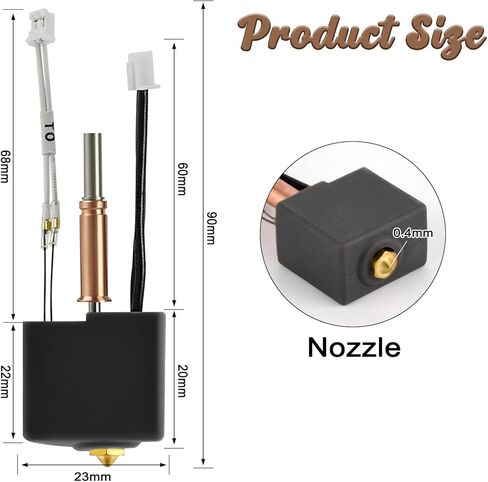 9 عبوات من مجموعات Kobra 3 Combo Hotend، طقم رأس الطباعة الطارد، سخان أنبوب التسخين الحراري مع 3 فوهات نحاسية وفوهة صلبة، متوافقة مع Anycubic Kobra 3 Combo in Kuwait
