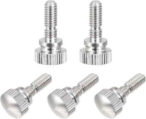 uxcell Knurled Thumb Screws, M4x12mm Brass Slotted Thread Shoulder Bolts Grip Knobs Fasteners, Nickel Plated 5Pcs in Saudi Arabia