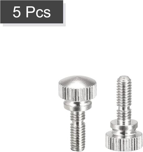 uxcell Knurled Thumb Screws, M4x12mm Brass Slotted Thread Shoulder Bolts Grip Knobs Fasteners, Nickel Plated 5Pcs in Saudi Arabia