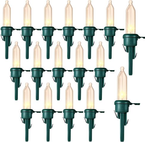 Honoson 60 Pieces LED Replacement Christmas Bulb 3v Waterproof LED Lights Bulb Bulk for Christmas Tree Decorations Xmas Indoor Outdoor Home Light Decor(Green Base with Warm White Bulb) in Saudi Arabia