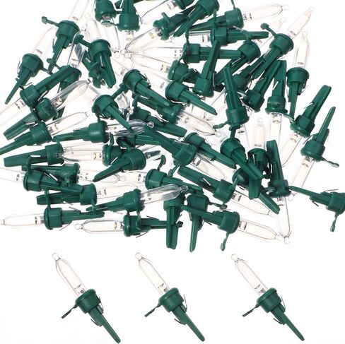 Honoson 60 Pieces LED Replacement Christmas Bulb 3v Waterproof LED Lights Bulb Bulk for Christmas Tree Decorations Xmas Indoor Outdoor Home Light Decor(Green Base with Warm White Bulb) in Saudi Arabia