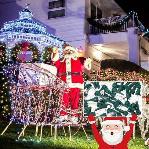 Honoson 60 Pieces LED Replacement Christmas Bulb 3v Waterproof LED Lights Bulb Bulk for Christmas Tree Decorations Xmas Indoor Outdoor Home Light Decor(Green Base with Warm White Bulb) in Saudi Arabia