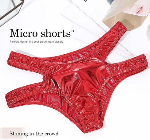 BODIY Rave Booty Shorts Shiny Metallic Hot Pants Briefs Cheeky Dance Bottoms Underwear Panty for Women and Girls (Gold-2) in Saudi Arabia