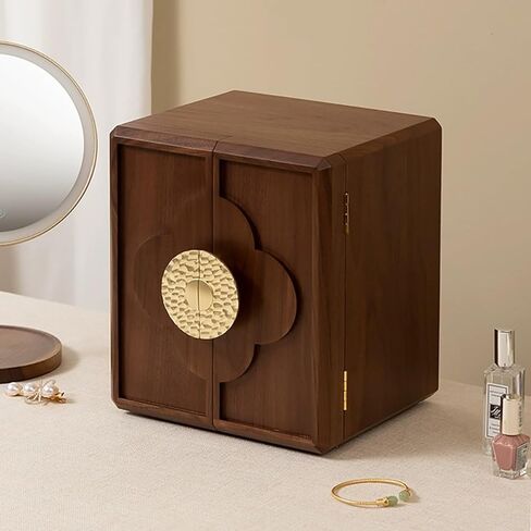 صندوق مجوهرات خشبي، خشب الجوز، مع 5 أدراج، منظم مجوهرات كبير السعة، خشب للنساء والفتيات، صندوق تخزين مجوهرات كلاسيكي، علبة مجوهرات عتيقة in Kuwait