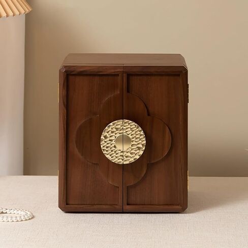 صندوق مجوهرات خشبي، خشب الجوز، مع 5 أدراج، منظم مجوهرات كبير السعة، خشب للنساء والفتيات، صندوق تخزين مجوهرات كلاسيكي، علبة مجوهرات عتيقة in Kuwait