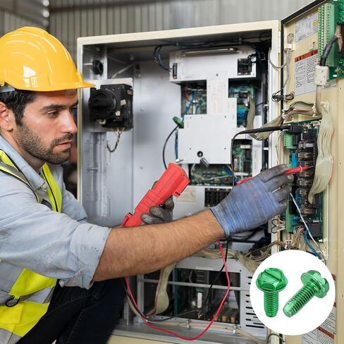 مجموعة براغي التأريض من باتيكل، 200 قطعة 10-32 × 3/8 بوصة رأس فيليبس ذو حواف سداسية، 10-32 × 1/2 بوصة براغي أرضية ذاتية اللولبة لصناديق التوصيل الكهربائية، ومنفذ معدني وصندوق مفاتيح in Saudi Arabia