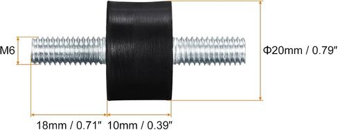 uxcell M6x18mm حوامل مطاطية، 8 قطع مضادة للاهتزاز معزولة ممتصة للصدمات ذكر لضواغط الهواء، محرك المرآب، محركات الديزل، 25x20 مم in Saudi Arabia