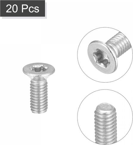 مسامير آلة أمان توركس M3x5mm من uxcell، 20 قطعة 316 من الفولاذ المقاوم للصدأ برأس غاطس ومضادة للعبث ومسامير تثبيت in Saudi Arabia