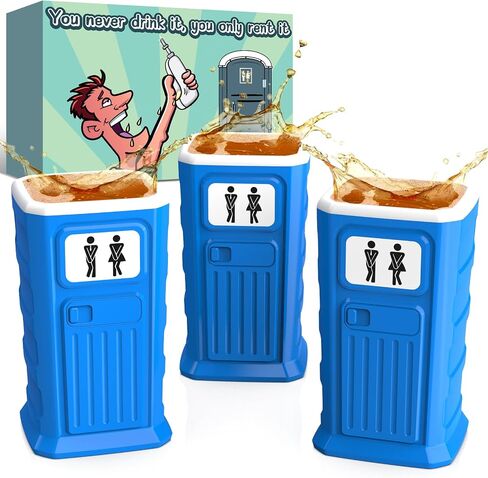 Funny Porta Potty Shot Glasses: White Elephant Gag Fun Novelty Yankee Party Exchange Gifts for Adults Men - Secret Dirty Santa Christmas Stocking Stuffers Ideas for Dad Husband Coworker Brother in Saudi Arabia
