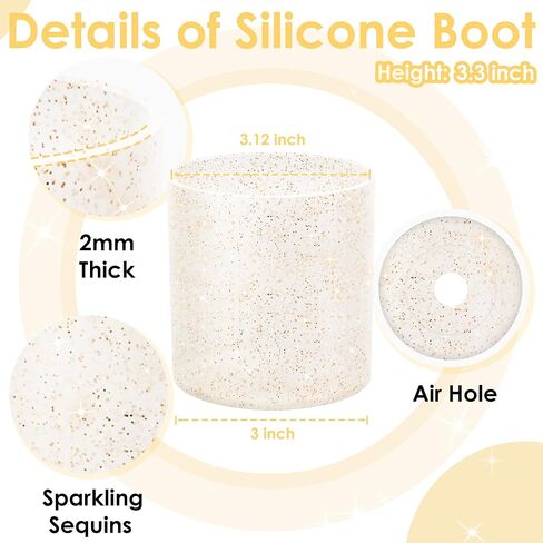 Vmini Higher Glitter Silicone Boot for Stanley Cup 40 oz, Rubber Bottom Protector for Stanley Quencher 40 oz Tumbler with Handle, Bling Tumbler Boot for Stanley Cup Accessories 40oz in Saudi Arabia