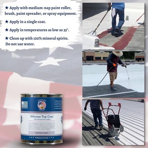 Countryman Coatings - 100% Silicone Roof Coating Restore Your Roof in a Day Seal Leaks, Cracks, Seams, Penetrations Adheres to All Surfaces (1 Quart, White) in Saudi Arabia