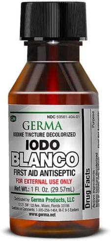 Iodine Tincture Decolorized Liquid First Aid, Antiseptic (2 Bottles- One Fl oz Each) in Saudi Arabia