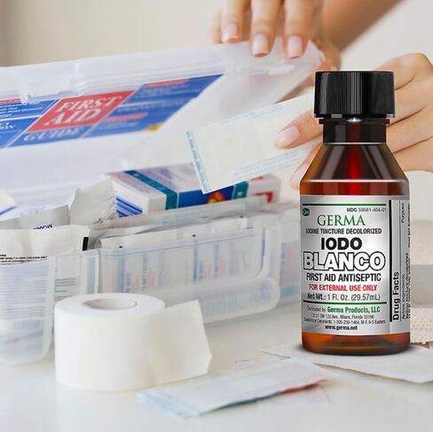 Iodine Tincture Decolorized Liquid First Aid, Antiseptic (2 Bottles- One Fl oz Each) in Saudi Arabia