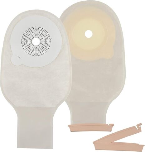 One Piece Ostomy Colostomy Bags, Ostomy Supplies, 10 Pcs Drainable Ostomy Pouch for Ileostomy Stoma Care, Cut to Fit(20-60mm) in Kuwait