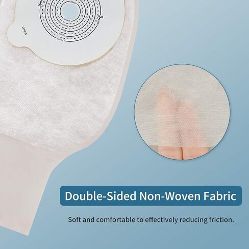 One Piece Ostomy Colostomy Bags, Ostomy Supplies, 10 Pcs Drainable Ostomy Pouch for Ileostomy Stoma Care, Cut to Fit(20-60mm) in Kuwait