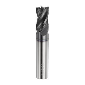 HARFINGTON Carbide Square Nose End Mill Bit 3/8" Cut Dia 4 Flutes TiAlN Coated Milling Cutter for Hardened Steel Metal (3/8" Shank 5/8" Cut Length 2-1/8" Long 30 Degree Helix)
