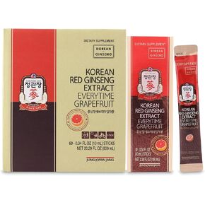 Korean Red Ginseng Extract Everytime Grapefruit 1000mg | Ginseng Supplement, Enegy Supplement, Korean Food | Caffeine Free, Gluten Free, Boost Energy, Antioxidant | 60 Count