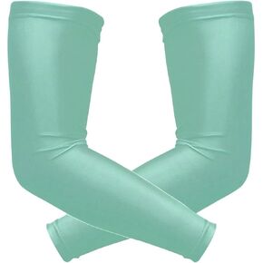 Plain Green Solid Color Arm Sleeves for Men or Women - Tattoo Cover Up, UV Sun Protection Cooling Sport Compression Sleeve for Basketball Football Golf