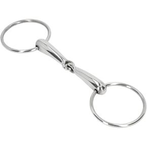Asixxsix Loose Snaffle Bit, Stainless Steel O Mouth Snaffle Horse Bit Professional Comfort Solid O Bits Horse Snaffle Bit 5.3 Inch O Snaffle Bit for Horses, Horse Farms