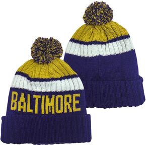 Football City Beanie 2024 Fashion Knit Pom-Pom Hat Soft Headwear Cuffed Winter Hat Sport Fans Gift for Men Women Kids