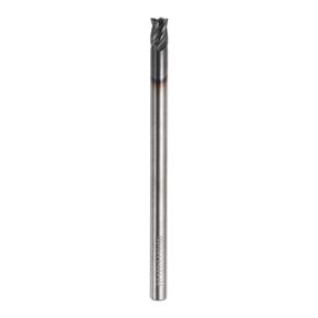 HARFINGTON Carbide Square Nose End Mill Bit 1/8" Cut Dia 4 Flutes TiAlN Coated Milling Cutter for Hardened Steel Metal (1/8" Shank 1/8" Cut Length 2" Long 30 Degree Helix)