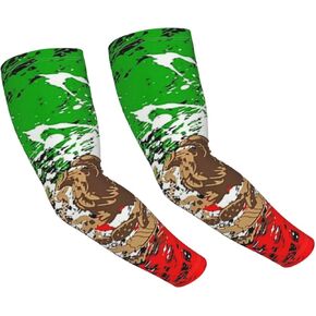 Cute Mexico Flag Arm Sleeves Women Men Mexican Sun Protection Cooling Sun Sleeves Basketball Arm Sleeves