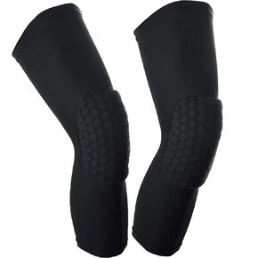 Padded knee Sleeve 2PCS Honeycomb Shooter Sleeves for Basketball Volleyball Football Baseball Cycling (Large)
