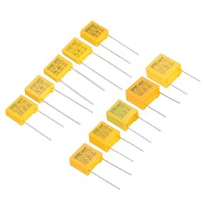 PATIKIL Safety Capacitors, 1 Set/50 Pcs 0.001/0.01/0.022/0.047/0.1/0.22/0.33/0.47/0.68/1uF AC 310V 10 Values Polypropylene Film Capacitor Assortment Kit