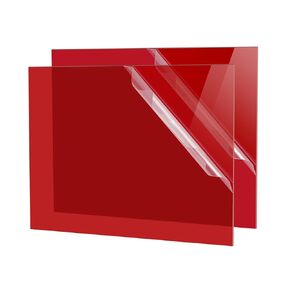 Red Acrylic Sheet 12" x 16" x 1/8", 2 Pack UU&FIL Glossy Translucent Colored Cast Plexiglass Sheets for Laser Cutting, DIY Display Projects, Wall Decor, Signs, Crafts, Easy to Cut and Engrave
