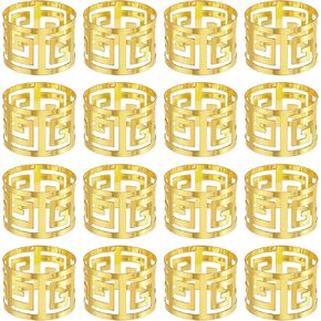 uxcell Metal Napkin Rings Set of 50, Hollow Napkin Ring Holder Buckle for Dining Table Decorations Wedding Birthday Holiday Party, Gold